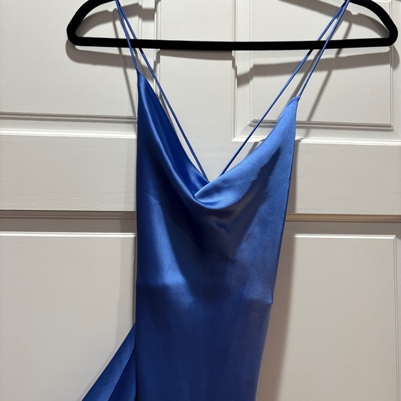 NWT Zara Deep Blue Cowl Neck Mini Dress Size Medium - Picture 4 of 5